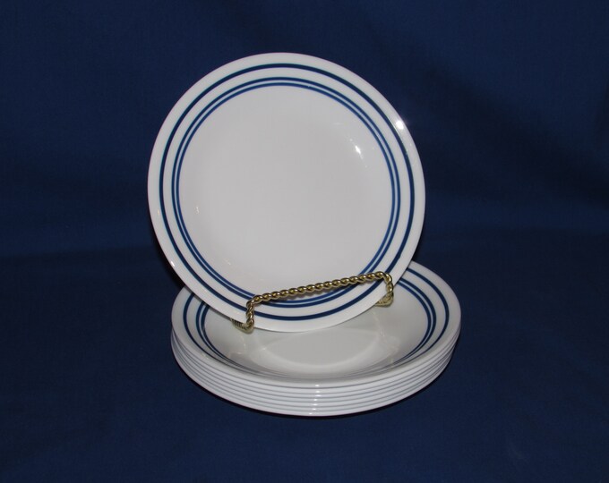 CORELLE CLASSIC CAFÉ Original Blue Striped Bread and Butter Plates Set of 8 Free Shipping Etsy