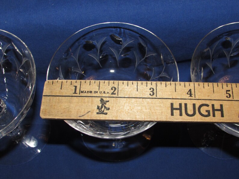Juego de 5 copas de champán FOSTORIA SPRITE grabadas, década de 1950, envío gratuito imagen 9
