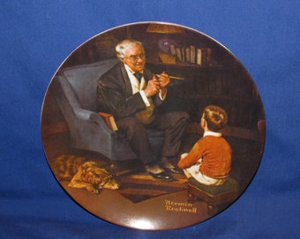 Norman Rockwell THE TYCOON 1982 Knowles Fine China Free Shipping
