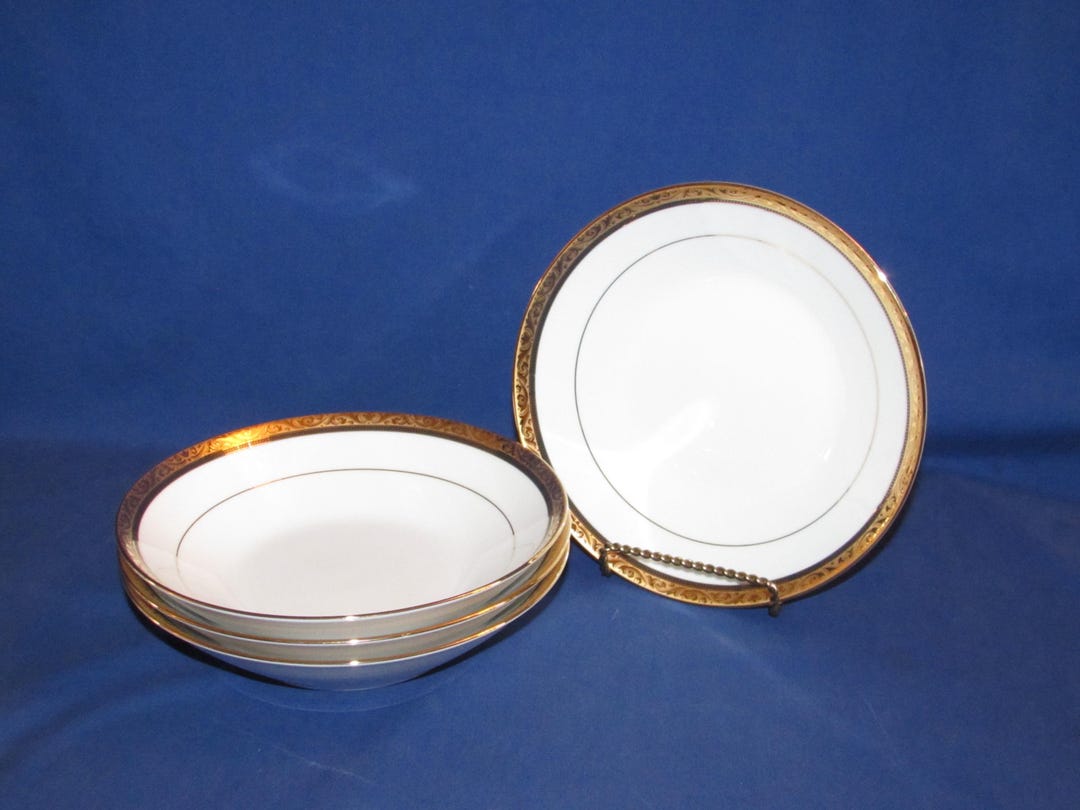 Noritake CONTEMPORARY REGENT GOLD Coupe Bowls 2004 Set of 4 Free