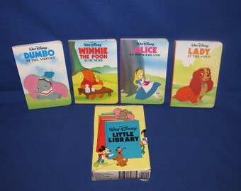 Walt Disney LITTLE LIBRARY 1988 Set of 4 Tiny Childrens Books