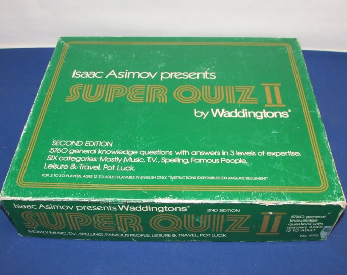 SUPER QUIZ II Game Isaac Asimov 1983 Trivia Vintage Etsy