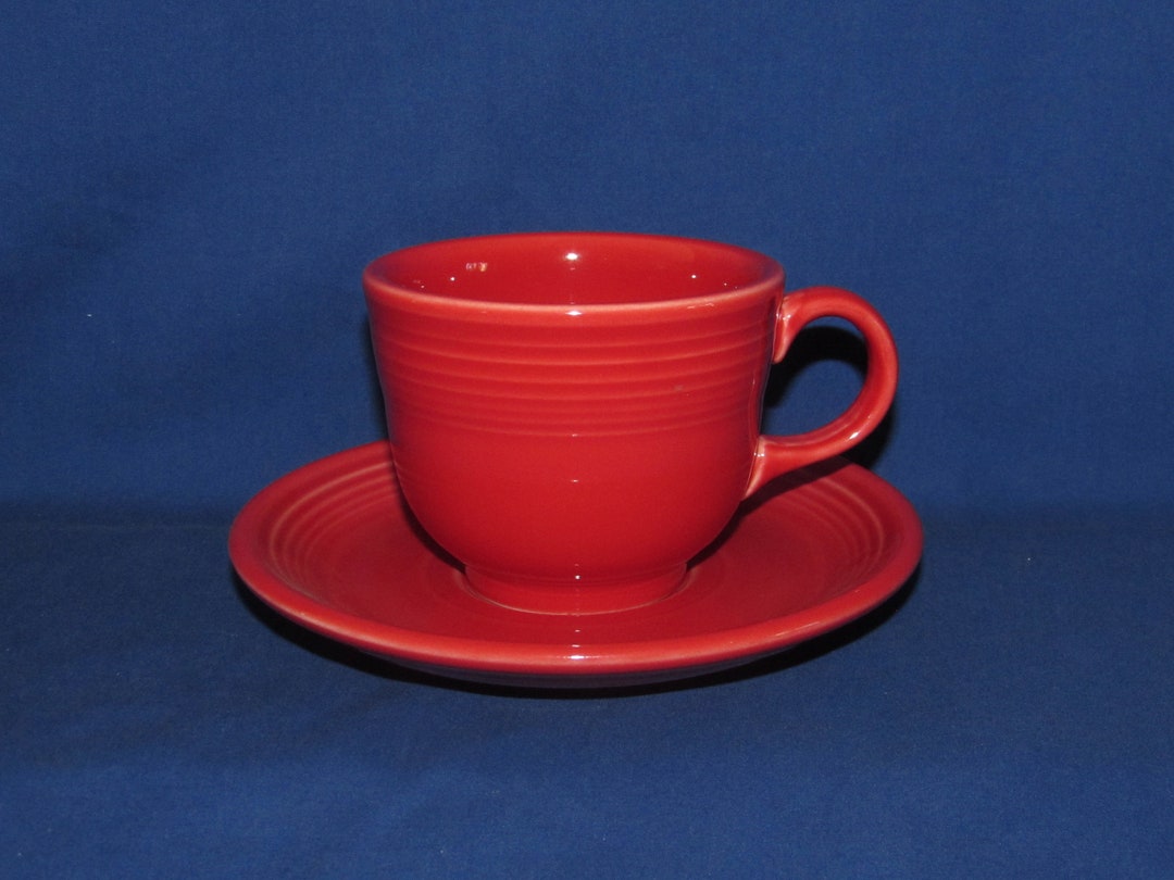 Fiesta CUP AND SAUCER Red Vintage Fiesta Ware Homer Laughlin Etsy
