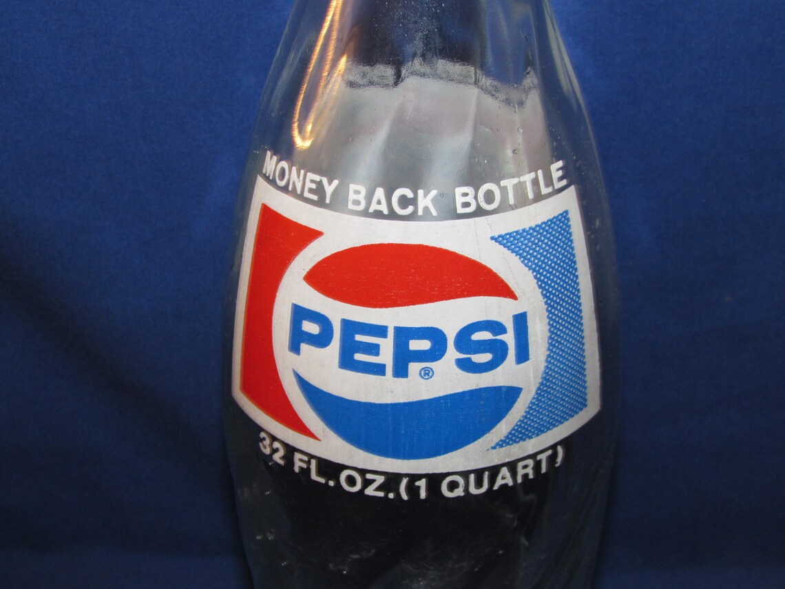 PEPSI BOTTLE One Quart 1976 Glass Bottle Vintage Etsy