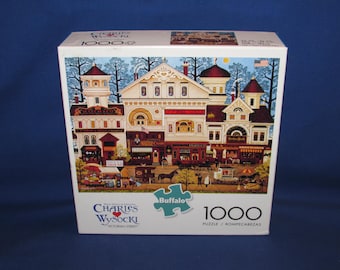 JIGSAW PUZZLE Charles Wysocki 1000 Pieces Victorian Street Buffalo Games