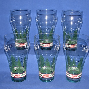 COCA-COLA CHRISTMAS Glasses Christmas Set of 6 Libbey Free Shipping