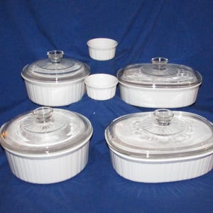 CORNING WARE SET French White 10 Pieces Corningware 2000 Free Shipping