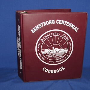 Cookbook ARMSTRONG IOWA CENTENNIAL Binder 1992 Free Shipping