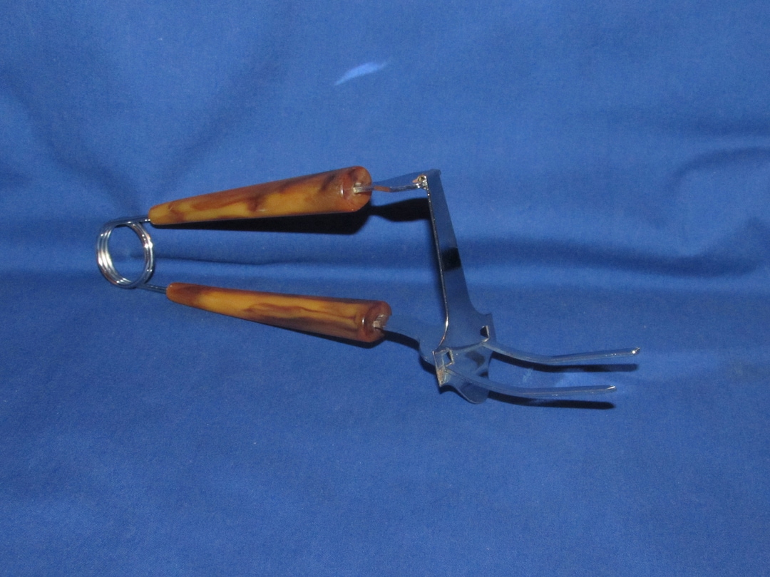 MEAT FORK BAKELITE Handle Spring Mechanism 1950s Hard to Find Etsy