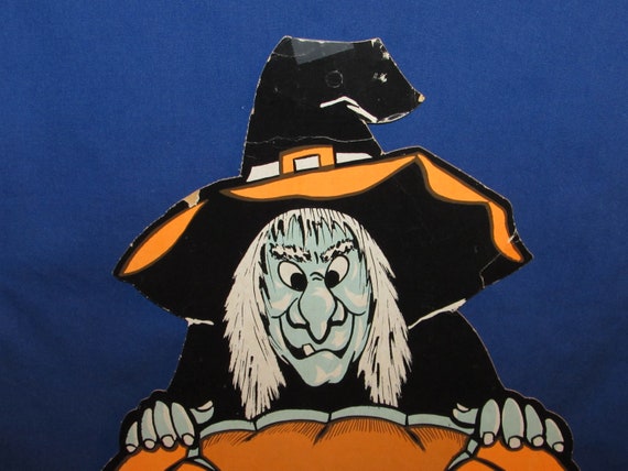 HALLOWEEN DECORATION VINTAGE Witch and Jack-o-lantern Free