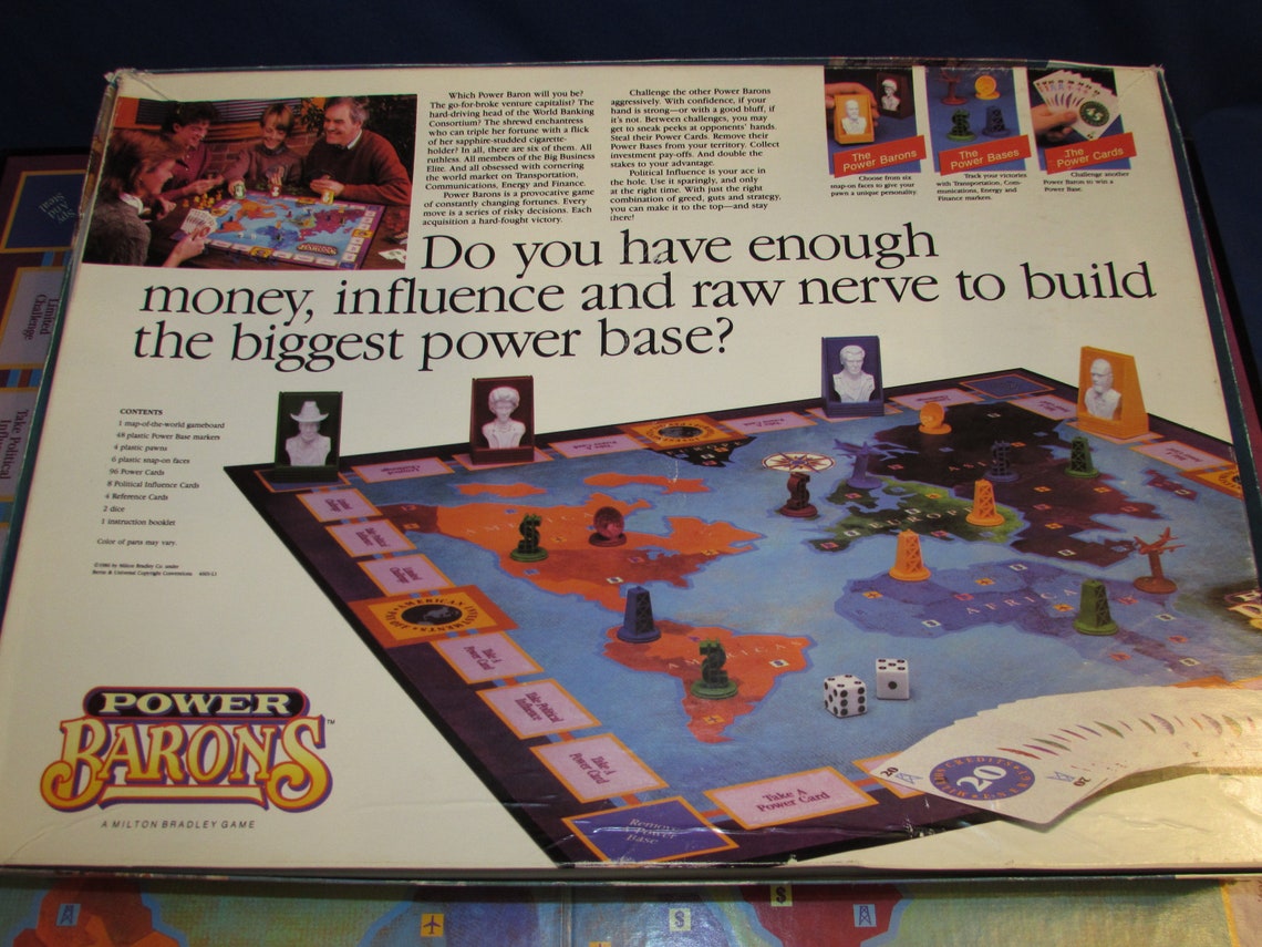 POWER BARONS GAME 1986 Milton Bradley Free Shipping Etsy