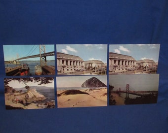 UNION OIL POSTCARDS 1940s California Set of 6 Natural Color Scenes of the West Free Shipping