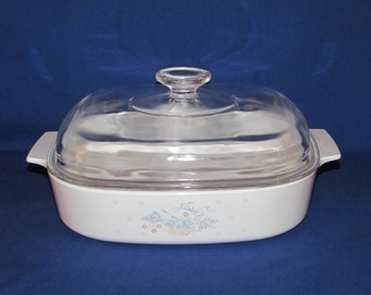 Corning Ware Country Cornflower LARGE CASSEROLE Dish with Lid A-10-B Corningware Free Shipping