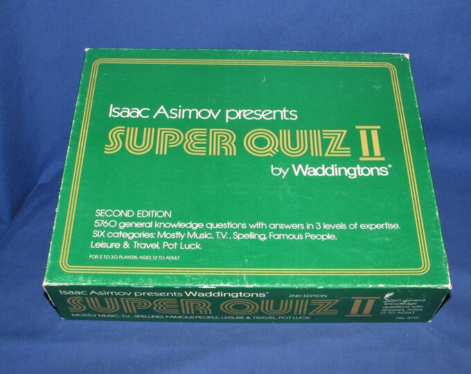 SUPER QUIZ II Game Isaac Asimov 1983 Trivia Vintage Etsy