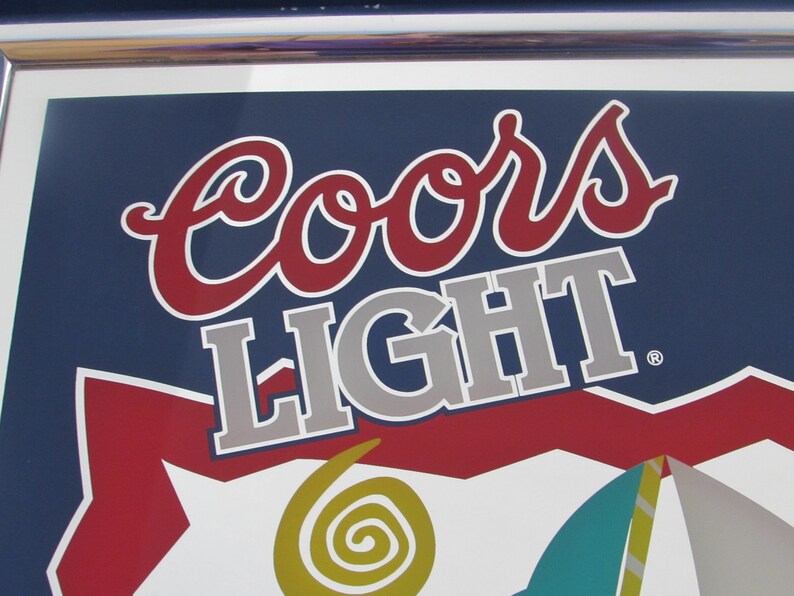 COORS LIGHT MIRROR 1992 Proud to Support America3 Sailing Team Etsy