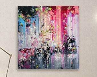 Textured Acrylic Abstract Painting: Modern Home Decor (100x100cm)
