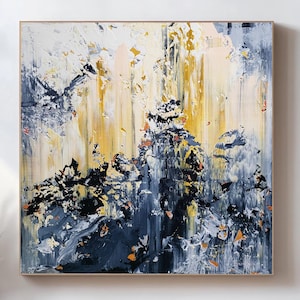 Large Abstract Acrylic Canvas Painting: Modern Wall Art, 100x100cm
