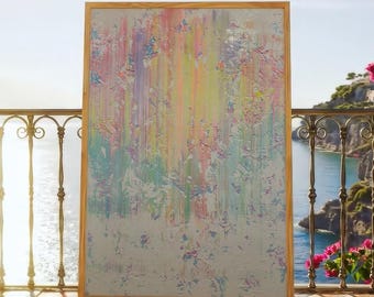 Large Abstract Acrylic Painting on Canvas - 150x100cm