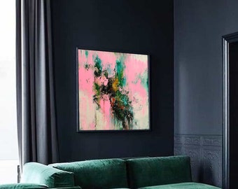 Textured Acrylic Abstract Painting: Modern Home Decor (100x100cm)