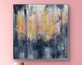 Textured Abstract Acrylic Painting: Modern Home Decor (100x100cm)