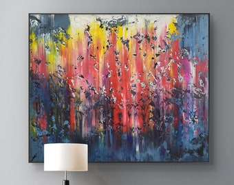 Large Abstract Acrylic Painting: Contemporary Home Decor Art (120x100cm)