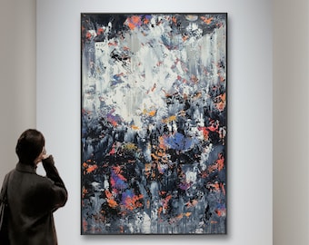 Large Abstract Painting: Original Acrylic Oil Canvas Art (150x100cm)