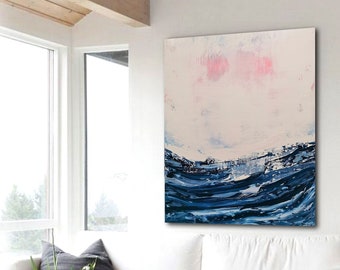 Large Abstract Painting: Original Modern Wall Art, 47x39