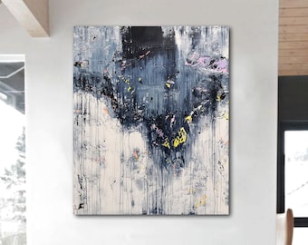 Large Abstract Painting: Original Modern Wall Art, 47x39
