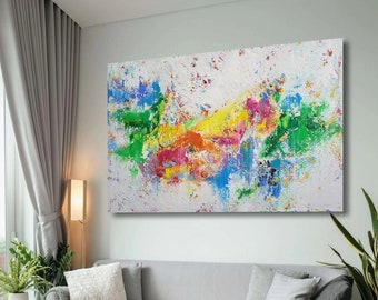 XXLarge Abstract Painting on Canvas: Colorful Contemporary Wall Art
