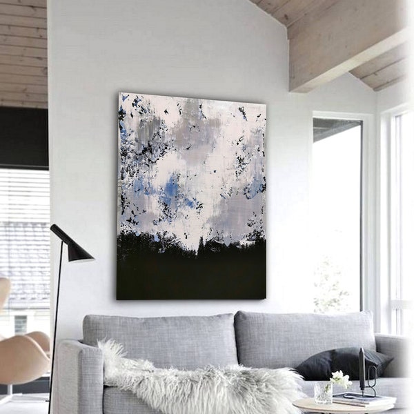 Abstract wall art, Gray Original Abstract Painting, Contemporary Wall Art, Extra Large Wall Art ,Abstract on Canvas, Original Paintings