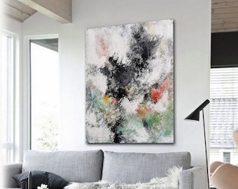 Large Original Abstract Painting: Modern Wall Art, 47x39 inches