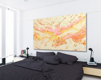 Gran pintura abstracta: arte acrílico original, decoración de lienzo de 200 x 120 cm