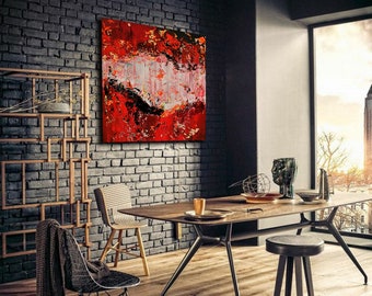 Textured Acrylic Abstract Painting: Modern Home Decor (100x100cm)