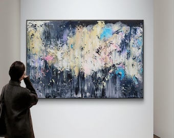 Large Abstract Acrylic Painting: Contemporary Home Decor Art (150x100cm)