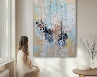 Large Textured Abstract Painting: Modern Acrylic Canvas Art (150x100cm)