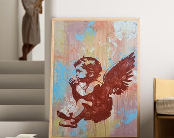Large Abstract Texture Art Painting: Modern Acrylic on Canvas