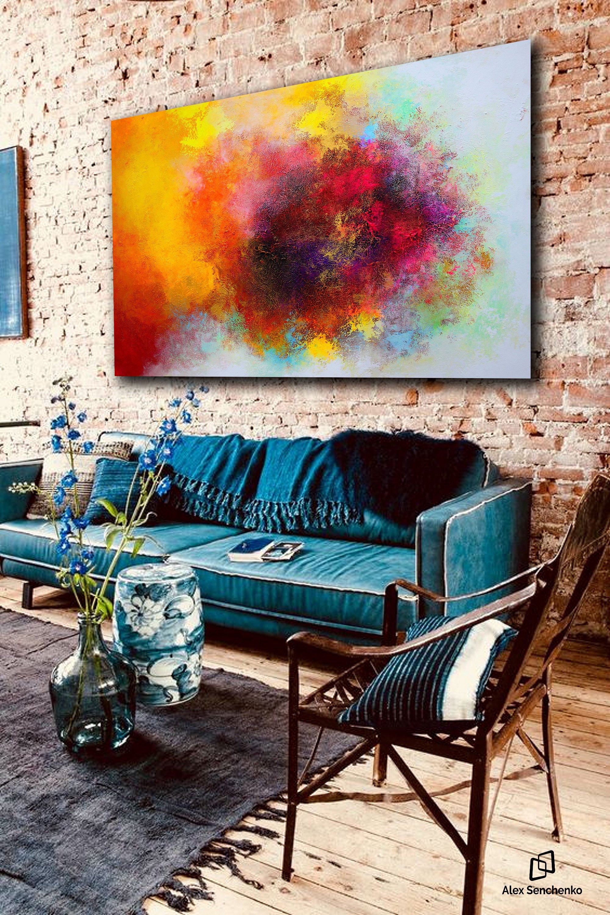 Large original abstract painting, Contemporary Art, Handpainted Large