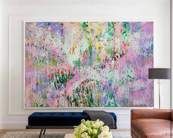 Gran pintura acrílica abstracta sobre lienzo: 200 x 140 cm Arte de decoración del hogar