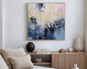 Textured Abstract Acrylic Painting: 100x100cm Modern Art