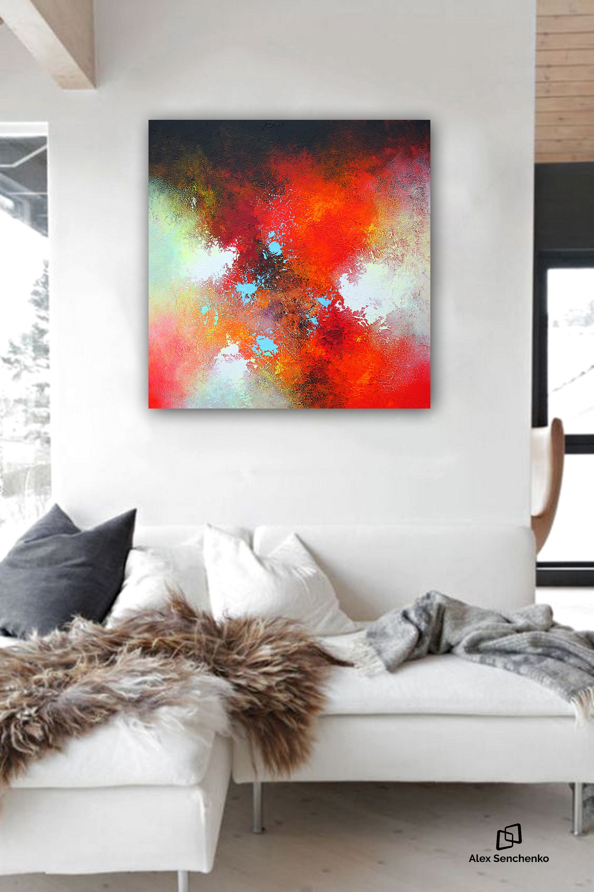 100x100cm. Large Abstract Art, Abstract painting on Canvas