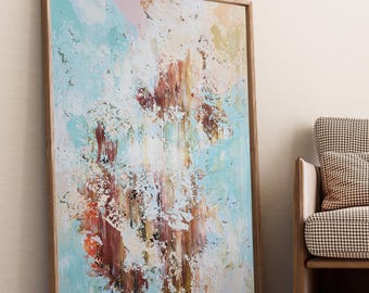 Large Texture Abstract Painting: Modern Acrylic Canvas Art (150x100cm)