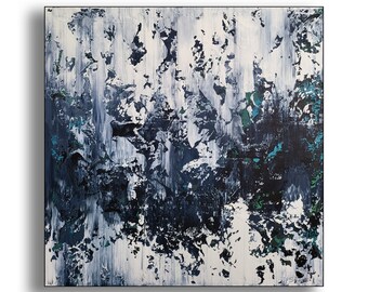 Pintura abstracta grande: arte mural acrílico moderno (120 x 100 cm)