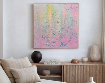 Textured Abstract Acrylic Painting on Canvas - 100x100cm Ready to Hang