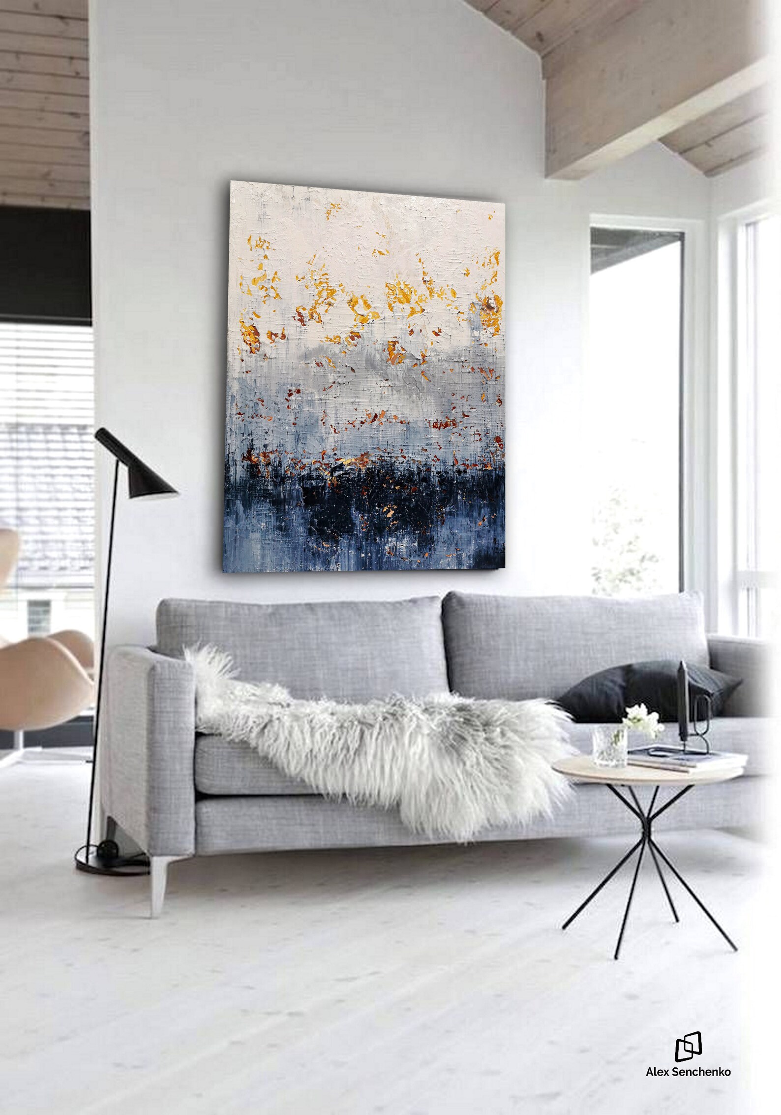 Abstract Wall Art Gray Original Abstract Painting Etsy