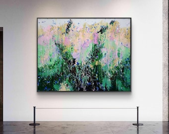 Large Abstract Acrylic Painting on Canvas: 200x150cm Home Decor Art