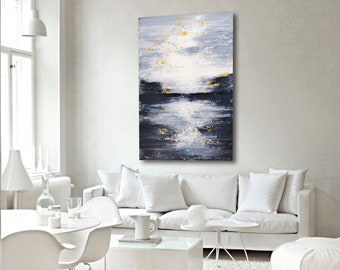 Large Textured Abstract Painting: Modern Acrylic Wall Art, 150x100cm