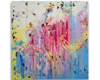 Textured Acrylic Abstract Painting: Modern Home Decor (100x100cm)