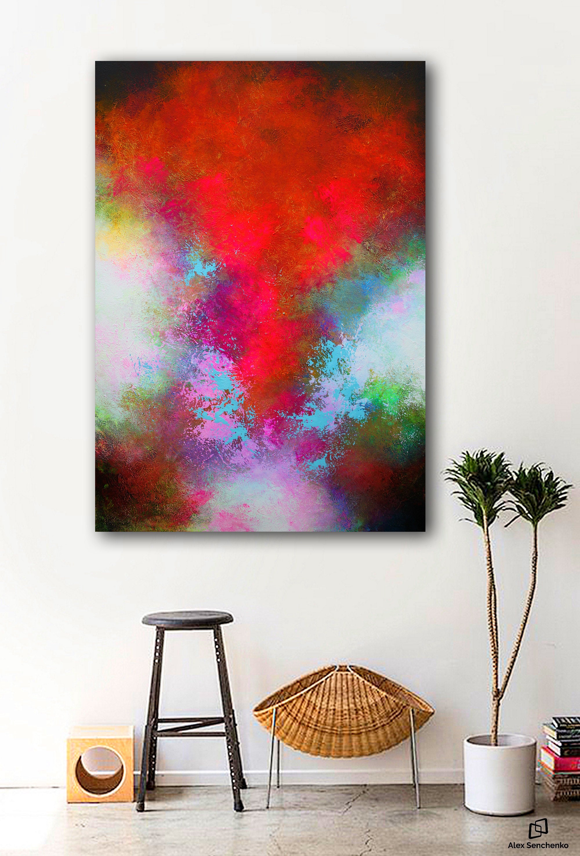 Large Original Abstract Painting On Canvas, Contemporary Wall Art ...