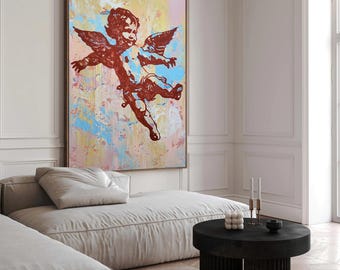 Large Abstract Texture Painting: Modern Acrylic Canvas Art