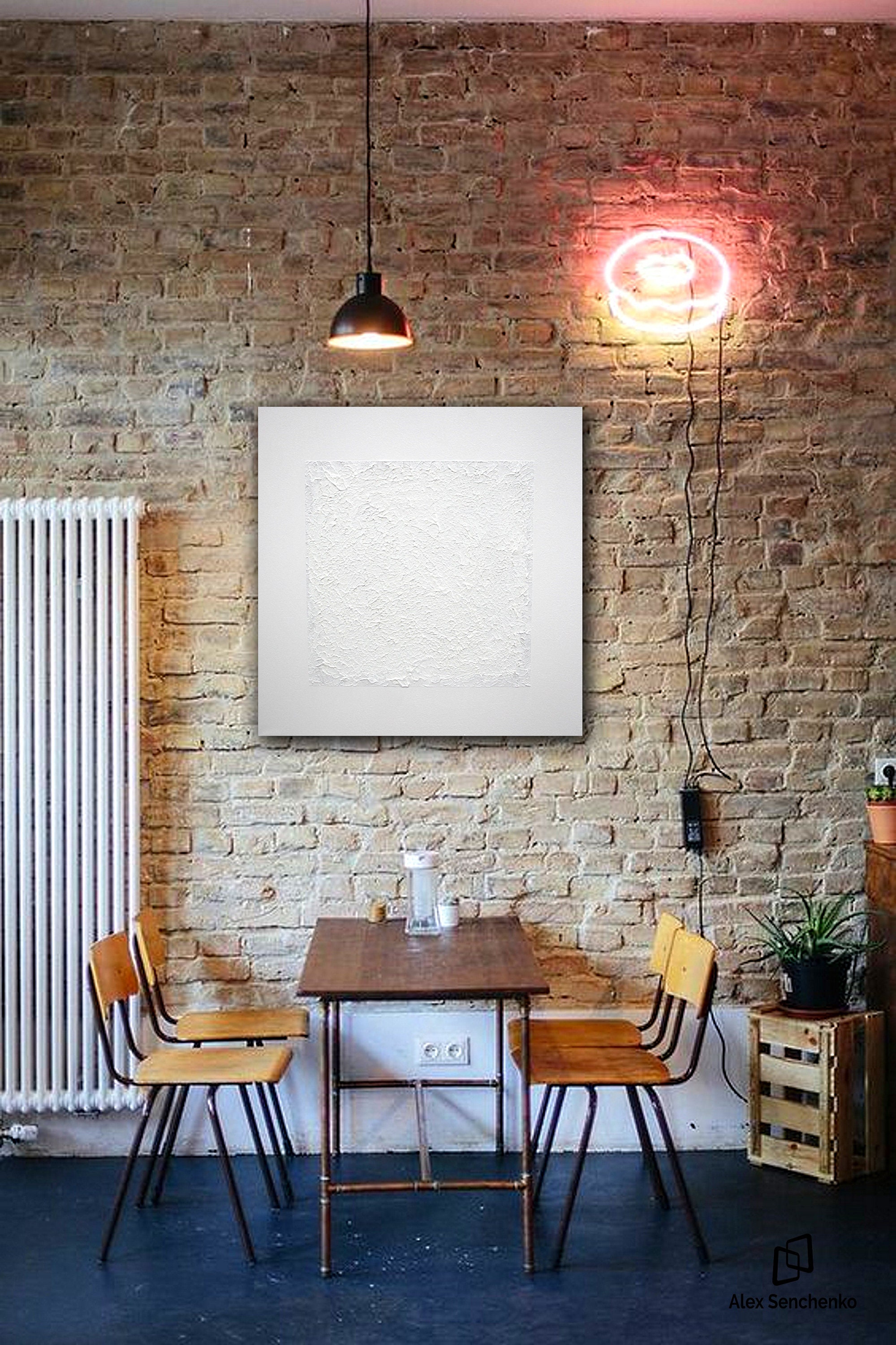 White Abstract Wall ART . Painting . Contemporary ART . original